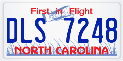 NC license plate DLS7248