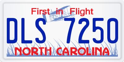 NC license plate DLS7250