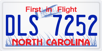 NC license plate DLS7252