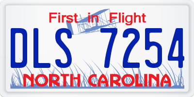 NC license plate DLS7254
