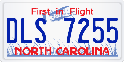 NC license plate DLS7255