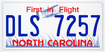 NC license plate DLS7257