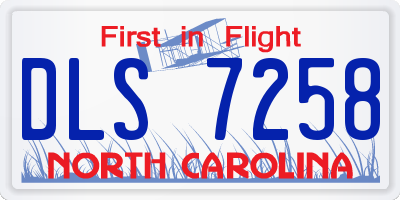 NC license plate DLS7258