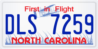 NC license plate DLS7259