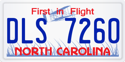 NC license plate DLS7260