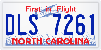 NC license plate DLS7261