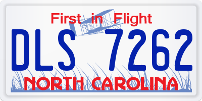 NC license plate DLS7262
