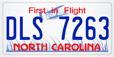 NC license plate DLS7263