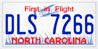 NC license plate DLS7266