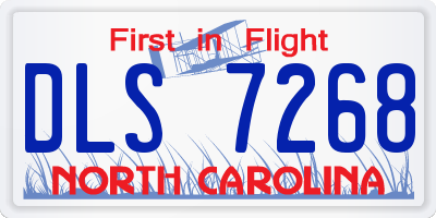 NC license plate DLS7268