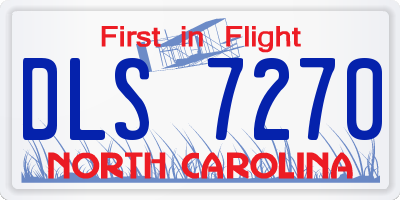 NC license plate DLS7270