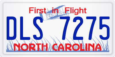 NC license plate DLS7275