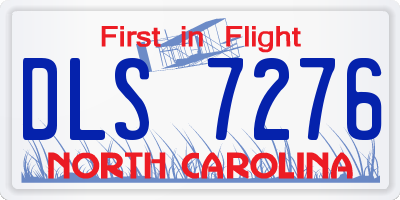 NC license plate DLS7276