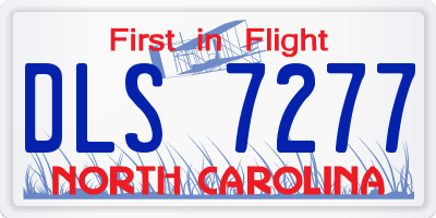 NC license plate DLS7277