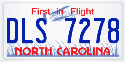 NC license plate DLS7278