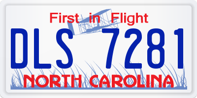 NC license plate DLS7281