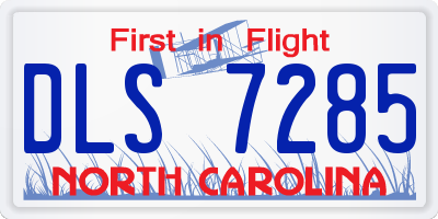 NC license plate DLS7285