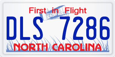 NC license plate DLS7286