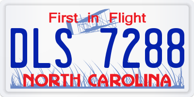 NC license plate DLS7288