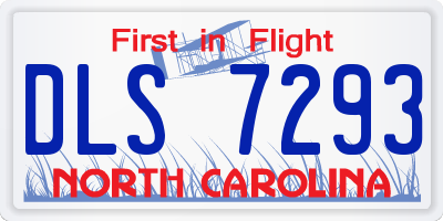 NC license plate DLS7293