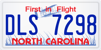 NC license plate DLS7298