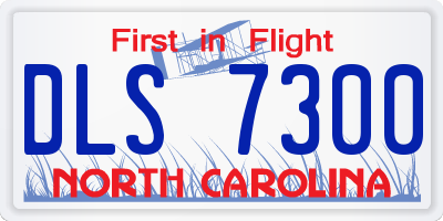 NC license plate DLS7300