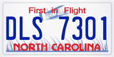 NC license plate DLS7301