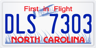 NC license plate DLS7303