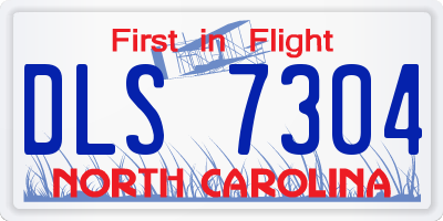 NC license plate DLS7304