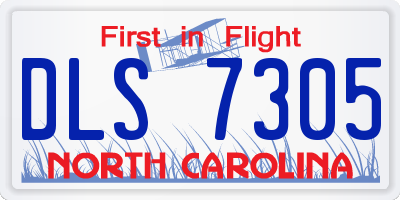 NC license plate DLS7305