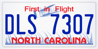 NC license plate DLS7307