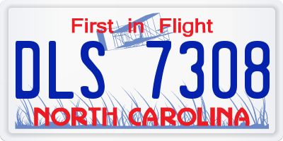 NC license plate DLS7308