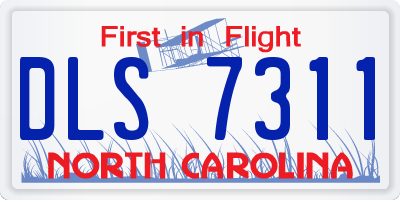 NC license plate DLS7311