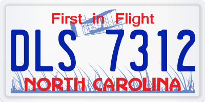 NC license plate DLS7312