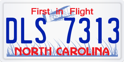 NC license plate DLS7313
