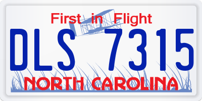 NC license plate DLS7315