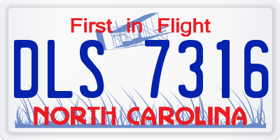 NC license plate DLS7316