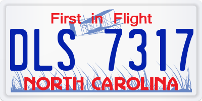 NC license plate DLS7317