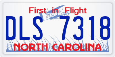 NC license plate DLS7318