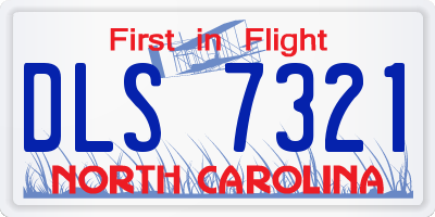 NC license plate DLS7321