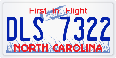 NC license plate DLS7322
