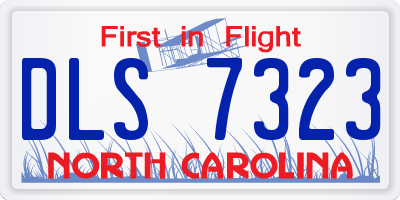 NC license plate DLS7323