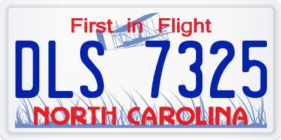 NC license plate DLS7325