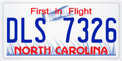 NC license plate DLS7326