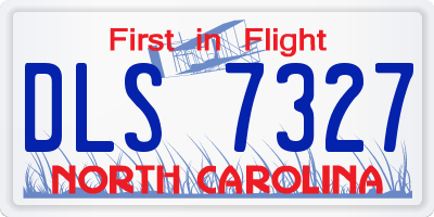 NC license plate DLS7327