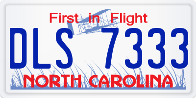 NC license plate DLS7333