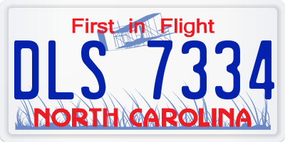 NC license plate DLS7334