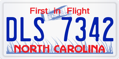 NC license plate DLS7342