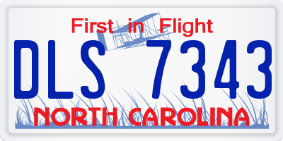 NC license plate DLS7343