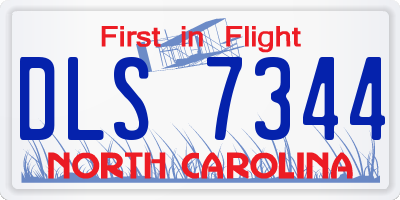 NC license plate DLS7344